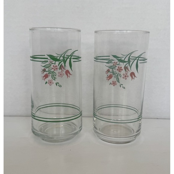 Corelle Other - Corelle Rosemarie 16 Oz. Tumblers Drinking Glasses--Set Of 2 6"Tall 16 Oz